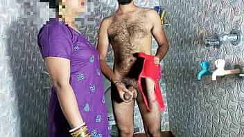 Stepmother caught shaking bra panties cock then got pussy fucked in the bathroom - Porn in Clear Hindi Voice video