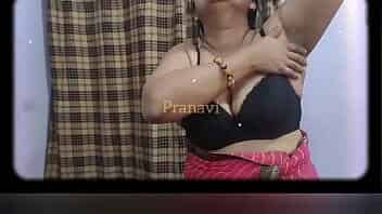 Bhabi talking dirty in Telugu audio and taking cumshot on her saree and getting horny video