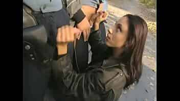 Brunette fucked hard by two policemen video